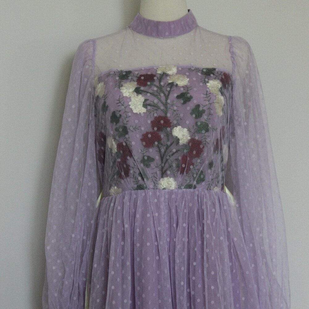 Elegant Purple Floral Maxi Dress